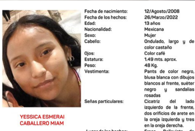 Activan Alerta Amber por desaparición de Yéssica Esmerai Caballero Miam en Mérida