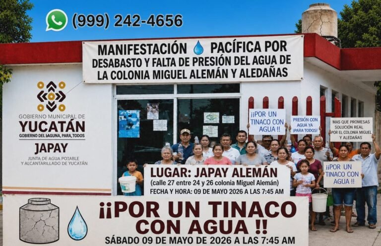 Vecinos de la Miguel Alemán anuncian protesta contra JAPAY por desabasto y baja presión de agua